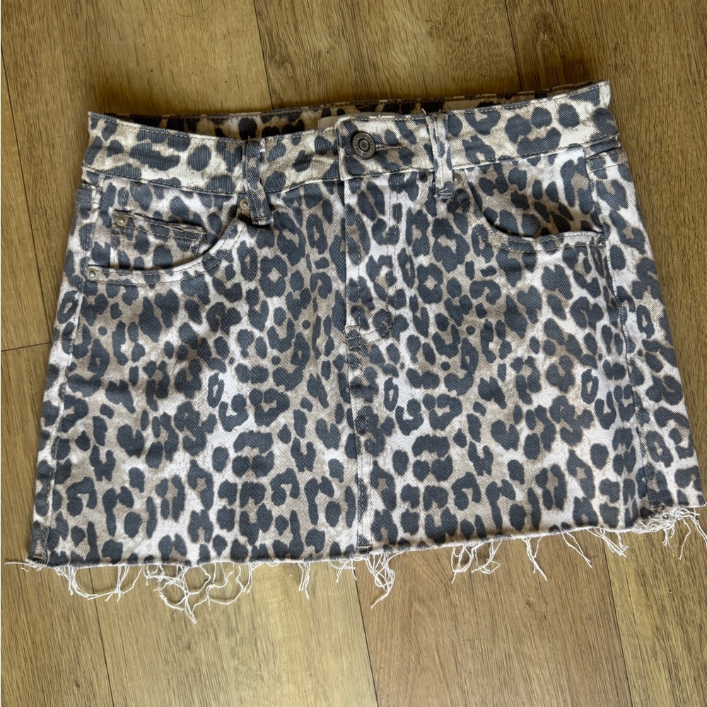 Leopard Print Mini Skirt